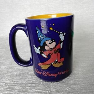 Disney World Mickey Mouse Mug Fantasia Mickey Cbolt Blue  Dandelion Yellow
